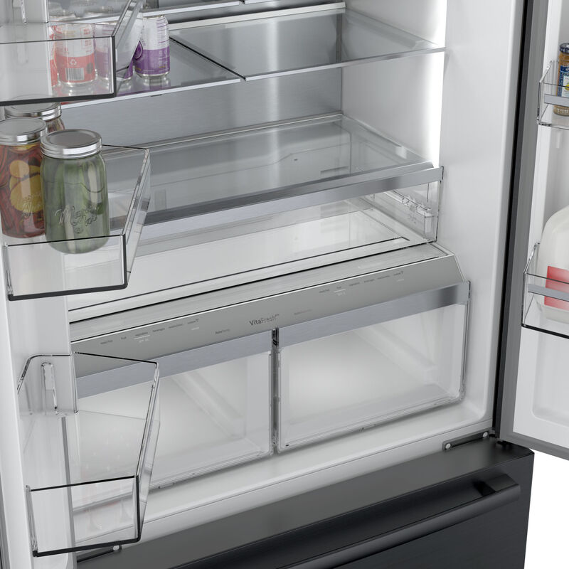 Bosch 800 Series 36 in. 20.8 cu. ft. Smart Counter Depth French Door Refrigerator with Internal Water Dispenser - Black Stainless, Black Stainless, hires