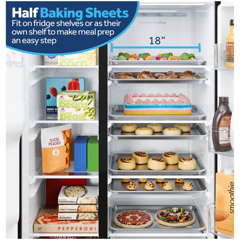 GE 36 in. 27.9 cu. ft. Side-by-Side Refrigerator with Ice & Water Dispenser - Black, , hires