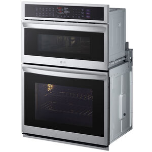 LG 30 in. 6.4 cu. ft. Electric Smart Oven/Microwave Combo Wall Oven with True European Convection & Self Clean - PrintProof Stainless Steel, , hires