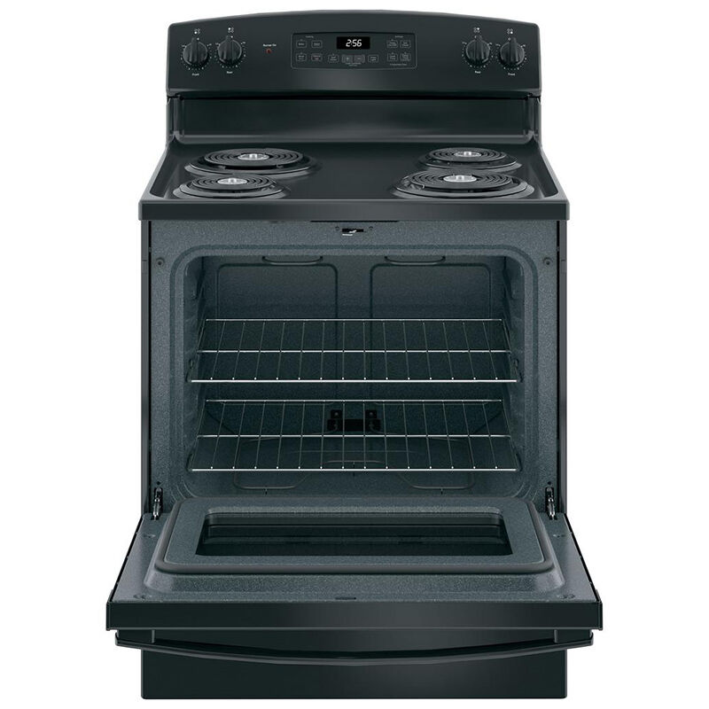 GE 30 in. 5 cu. ft. Electric Range with Coil Burners - Black, Black, hires