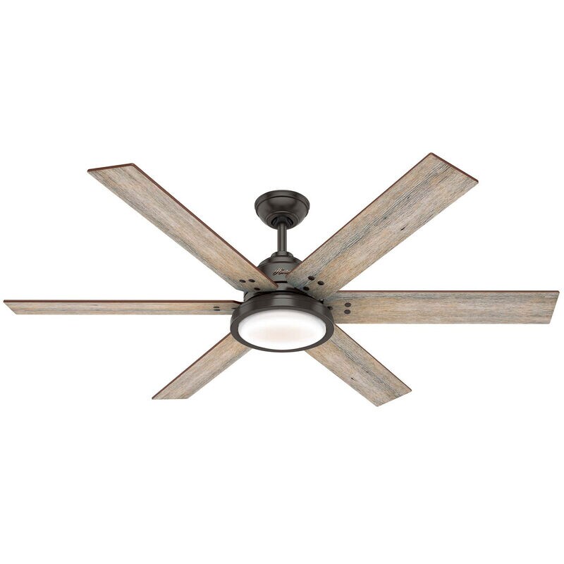 Hunter Warrant 60 in. Ceiling Fan with LED Light Kit and Wall Control - Noble Bronze, , hires