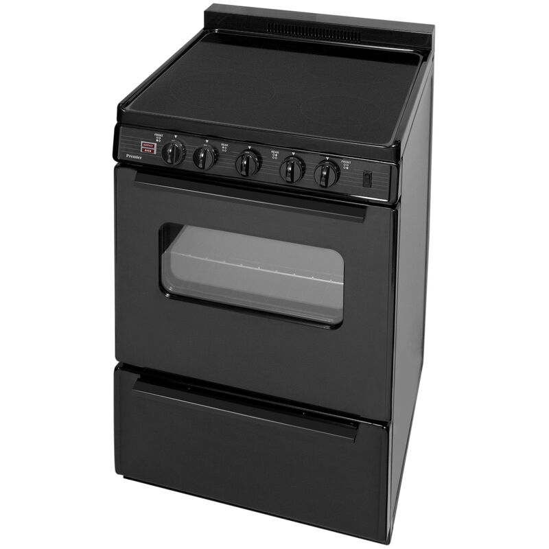 Premier 24 in. 3 cu. ft. Electric Range with Smoothtop Burners - Black, , hires