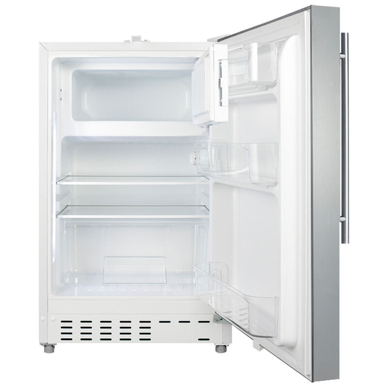 Summit 21 in. 2.6 cu. ft. Undercounter Refrigerator - Stainless Steel with White Cabinet, , hires