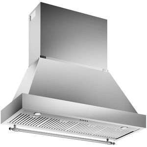 Bertazzoni 48 in. Canopy Pro Style Range Hood with 3 Speed Settings, 600 CFM, Convertible Venting & 2 LED Lights - Stainless Steel, , hires