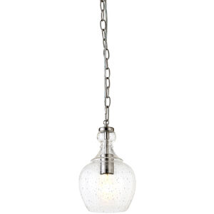 Hudson & Canal Verona 7 in. Pendant with Seeded Glass Shade - Brushed Nickel, , hires