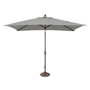 SimplyShade Catalina 6.6'x10' Rectangle Push Button Market Umbrella in Sunbrella Fabric - Cast Silver, Silver, hires
