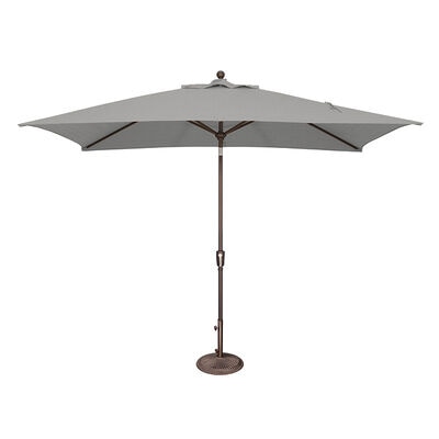 SimplyShade Catalina 6.6'x10' Rectangle Push Button Market Umbrella in Sunbrella Fabric - Cast Silver | SUM92XA40433
