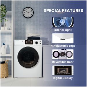 Equator Premium Compact 24 in. 3.1 cu. ft. Stackable Electric Dryer with Sensor Dry & Sanitize Cycle - White, , hires