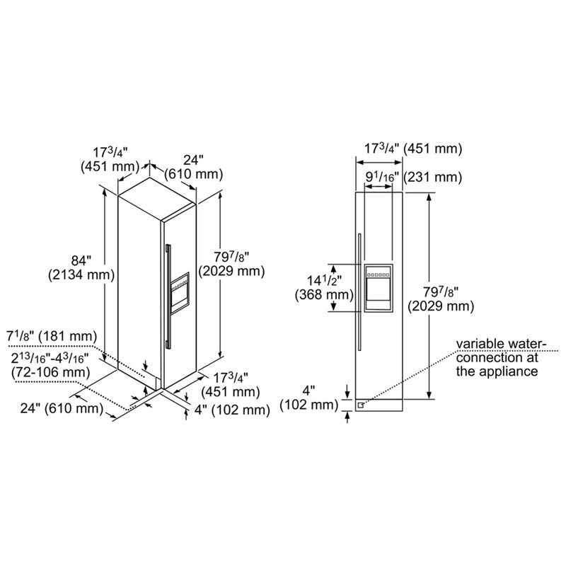 Thermador 18 in. 7.8 cu. ft. Built-in Smart Double-Drawers Compact Upright Freezer with Ice-Maker & Adjustable Shelves - Custom Panel Ready, , hires