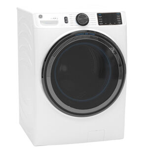 GE 28 in. 5.0 cu. ft. Smart Stackable Front Load Washer with OdorBlock, Sanitize Cycle & Steam Cycle - White, White, hires
