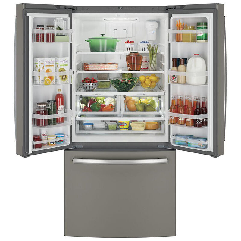 GE 33 in. 18.6 cu. ft. Counter Depth French Door Refrigerator with Internal Water Dispenser - Slate, Slate, hires