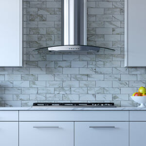 XO 36 in. Chimney Style Range Hood with 3 Speed Settings, 600 CFM, Convertible Venting & 2 LED Lights - Stainless Steel, , hires