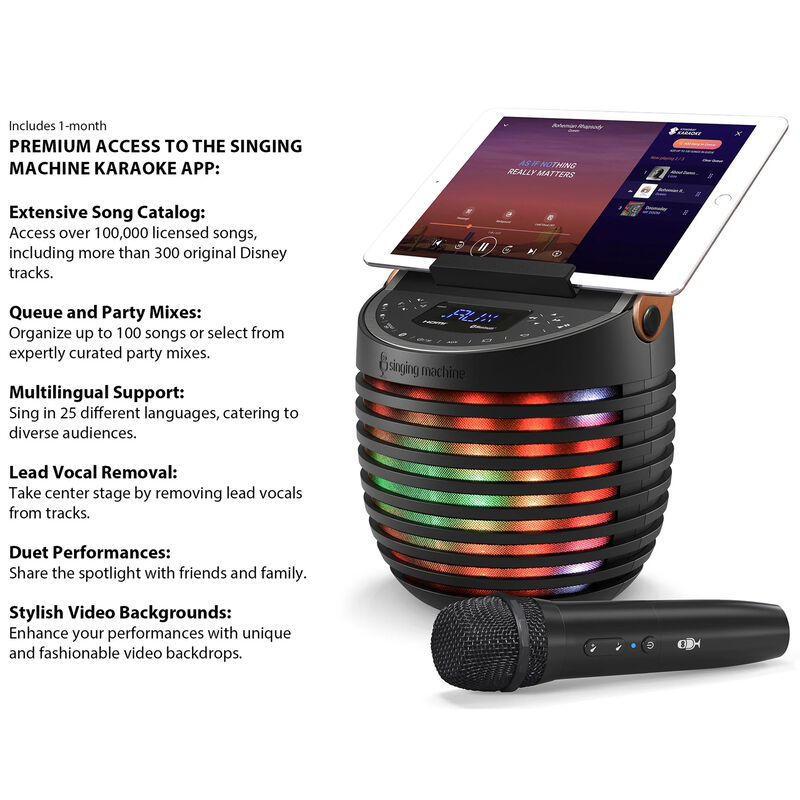 Singing Machine SMC2020 SingCast One - Video Casting Karaoke System with Bluetooth, Light Show & Voice Changing Effects, , hires
