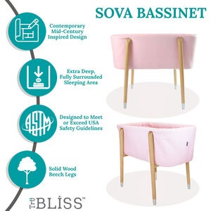 TruBliss Sova Bassinet - Pink, Pink, hires