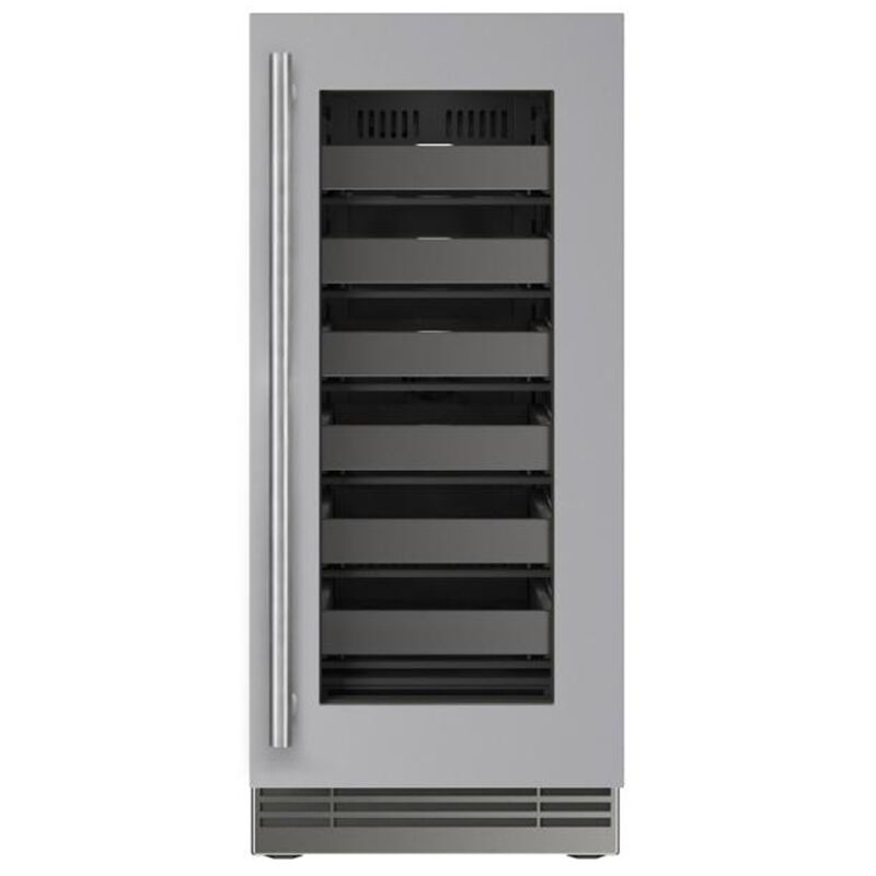 U-Line The Home Collection 15 in. Outdoor Undercounter Wine Cooler with Metal Racks, Single Temperature Zone & 18 Bottle Capacity - Stainless Steel, , hires