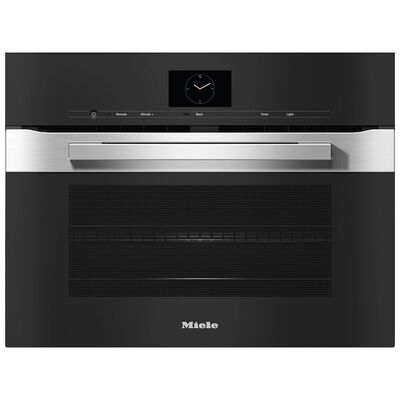 Miele PureLine Series 24 in. 1.5 cu. ft. Smart Speed Electric Single Wall Oven with Standard Convection - Clean Touch Steel | H7640BMCTS