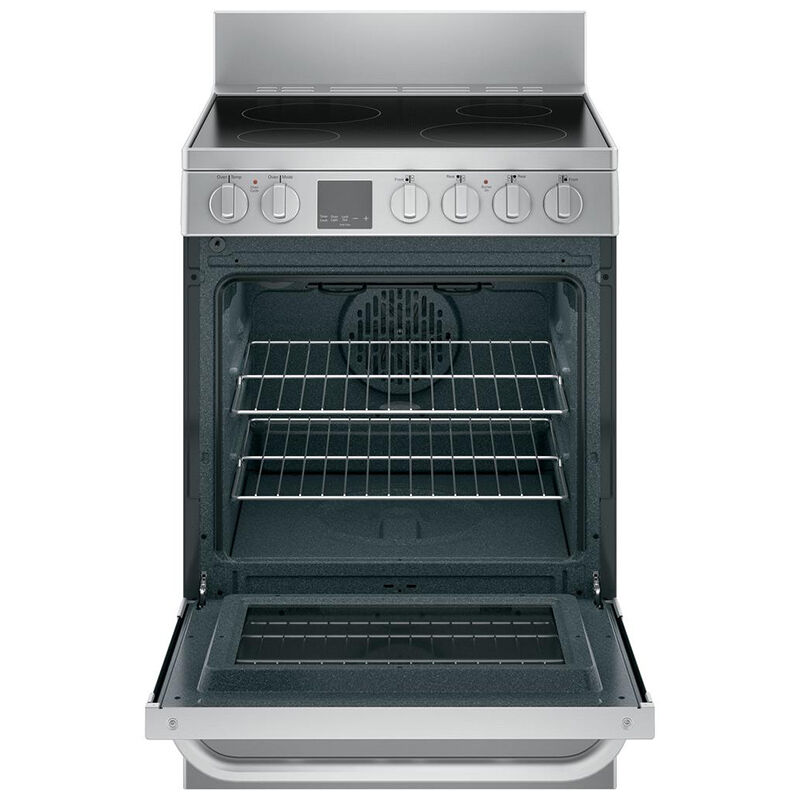 GE 24 in. 2.9 cu. ft. Standard Convection Electric Range with Smoothtop Burners - Stainless Steel, , hires