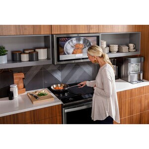GE Profile 30 in. 5.3 cu. ft. Smart Air Fry True European Convection Slide-In Electric Range with 5 Induction Burners - Stainless Steel, , hires