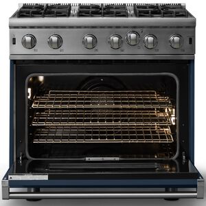 Viking 5 Series 36 in. 5.1 cu. ft. Standard Convection Gas Range with Open Burners - Slate Blue, , hires