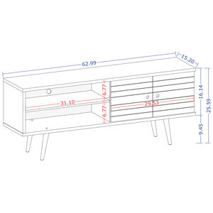 Manhattan Comfort Liberty 63" TV Stand - White & Aqua Blue, , hires