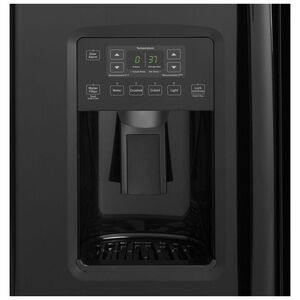GE 36 in. 21.9 cu. ft. Counter Depth Side-by-Side Refrigerator with External Ice & Water Dispenser - Black, Black, hires