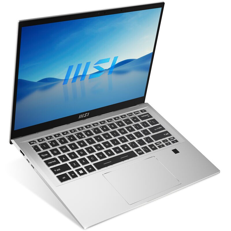 MSI Prestige 14 in. Notebook with Intel Core i5-12500H, 12th Gen, 1.8 GHz CPU, NVIDIA GeForce RTX 2050 GPU, 16 GB RAM, 512 GB SSD & Windows 11 Home - Silver, , hires