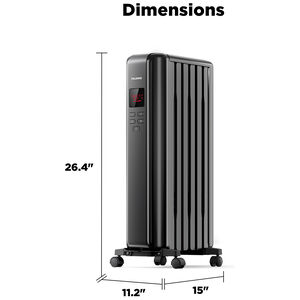 Pelonis 1500W Radiator Space Heater with 3 Heat Settings & Overheat Safety Shut-Off - Black, , hires