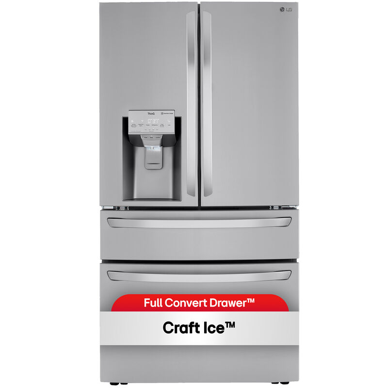 LG 36 in. 29.5 cu. ft. Smart 4-Door French Door Refrigerator with Ice & Water Dispenser - Stainless Steel, , hires