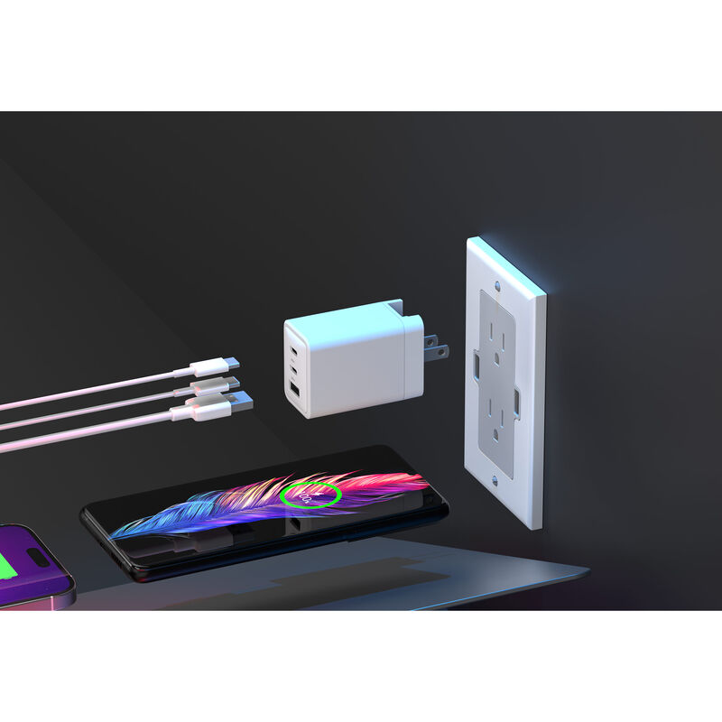 PhoneSuit - GaN USB-C/C/A Wall Charger - White, , hires