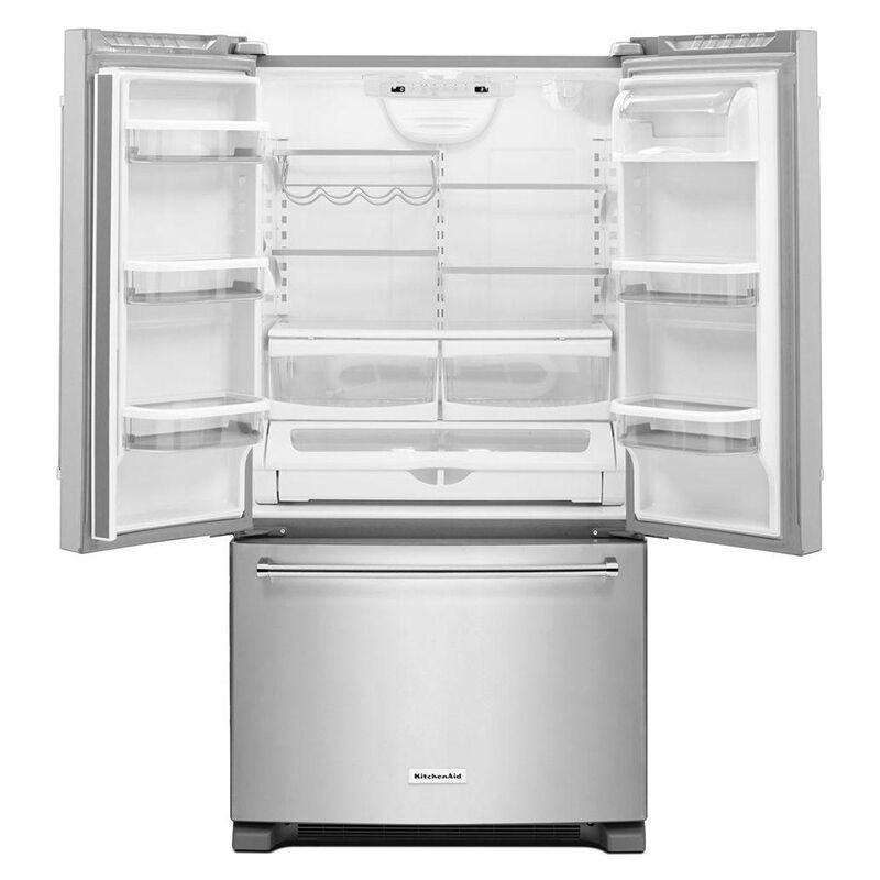 KitchenAid 36 in. 20.0 cu. ft. Counter Depth French Door Refrigerator with  Internal Filtered Water Dispenser - Stainless Steel