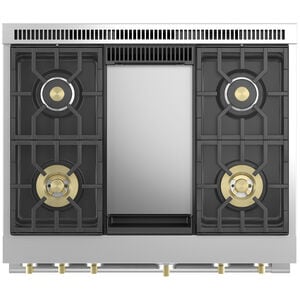 Monogram Statement Series 36 in. 6.2 cu. ft. Smart Standard Convection Gas Range with 4 Sealed Burners & Griddle - Stainless Steel, , hires