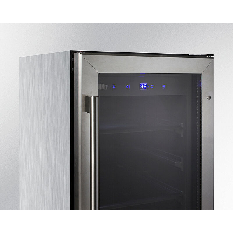 Summit 15 in. 2.3 cu. ft Built-In/Freestanding Beverage Center with Adjustable Shelves & Digital Control - Stainless Steel, , hires
