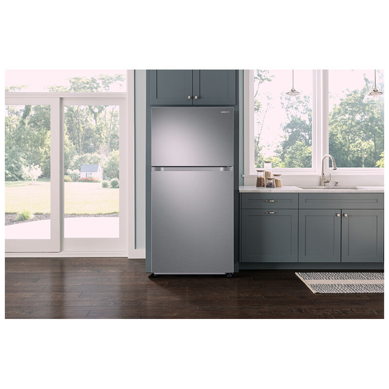 Samsung 33 in. 22.1 cu. ft. Top Freezer Refrigerator with Ice Maker - Stainless Steel, Stainless Steel, hires
