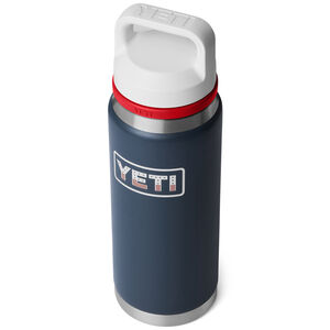 YETI Rambler 26 oz Bottle with Chug Cap - Navy Blue Patriotic Badge, , hires
