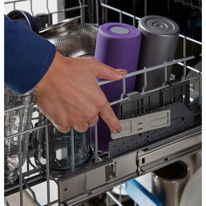 GE Profile 24 in. Top Control Smart Dishwasher with 44 dBa Sound Level, 3rd-Rack & Dry Boost - Fingerprint Resistant Stainless, , hires