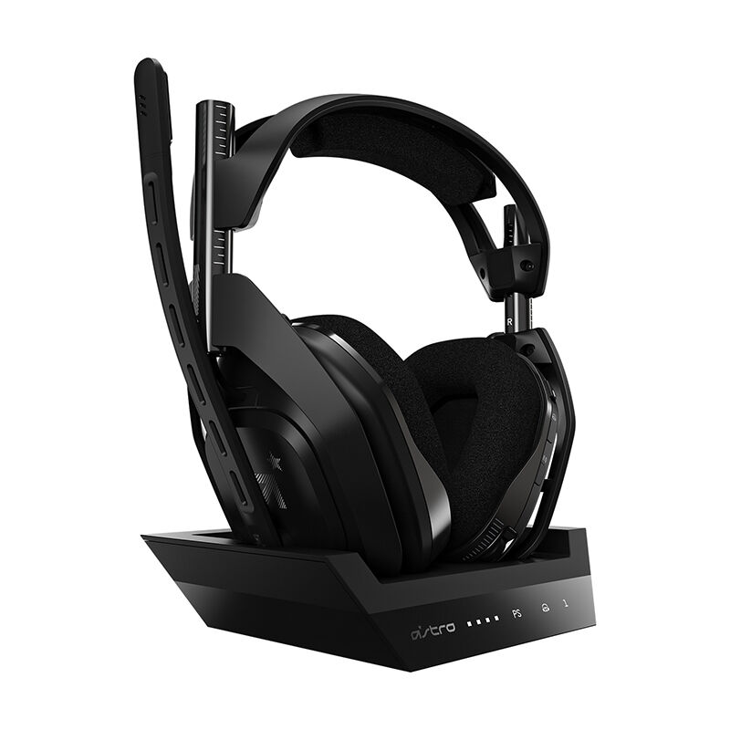 Astro Gaming A50 Wireless Stereo Headset + Base Station for PS5 & PS4/PC  (Black/Silver)