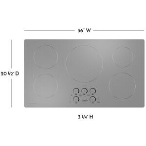 Monogram 36 in. 5-Burner Smart Induction Cooktop with Power Burner - Silver, , hires