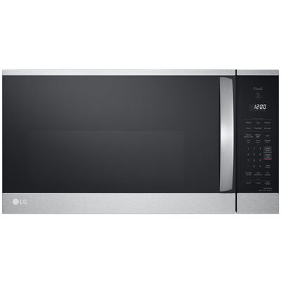 LG 30 in. 1.8 cu. ft. Over-the-Range Smart Microwave with 10 Power Levels, 300 CFM & Sensor Cooking Controls - PrintProof Stainless Steel | MVEM1825F