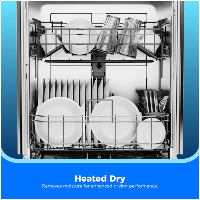 Midea 24 in. Front Control Flush-Mount Dishwasher with 52 dBA Sound level, Auto Open Door & Pocket Handle - Black, , hires