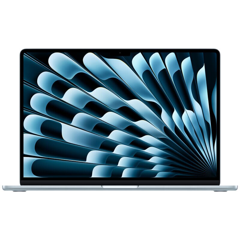 Apple MacBook Air (2025) 15.3 in. Notebook with Apple Intelligence, Apple M4 10-Core CPU, 10-Core GPU, 16 GB RAM, 512 GB SSD, up to 18 Hrs. of Battery Life & Mac OS - Sky Blue, , hires