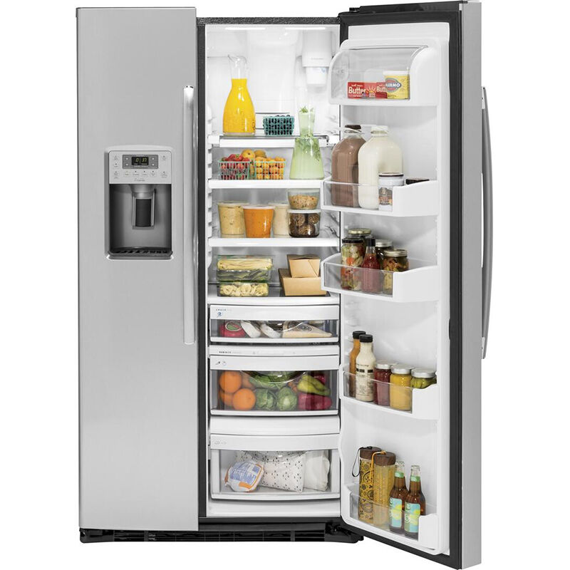 GE Profile 36 in. 21.9 cu. ft. Counter Depth Side by Side Refrigerator with Ice & Water Dispenser - Fingerprint Resistant Stainless, , hires