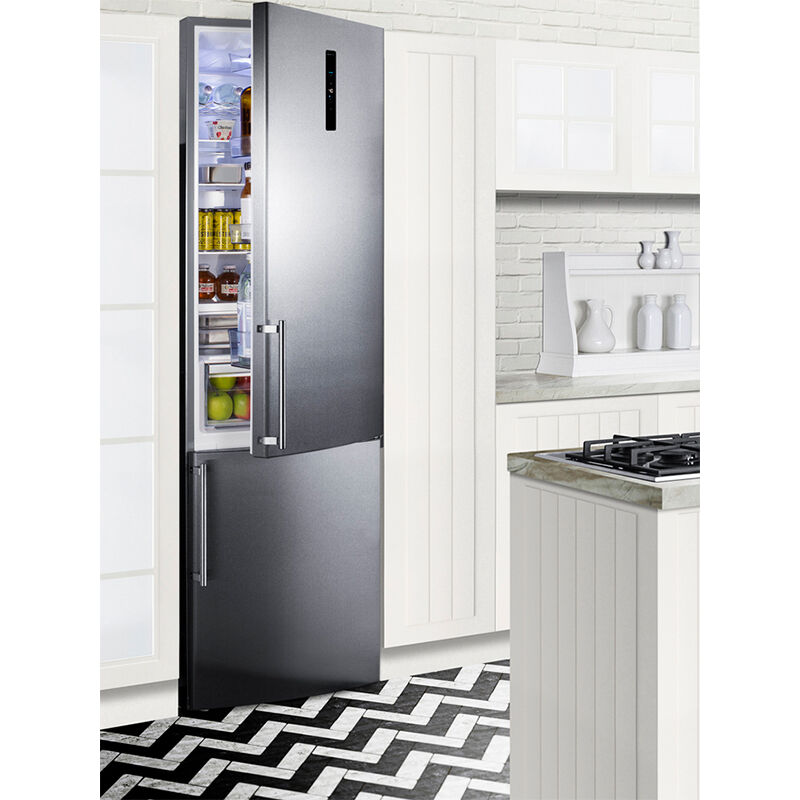Summit 24 in. 11.7 cu. ft. Counter Depth Bottom Freezer Refrigerator with Ice Maker - Stainless Steel, , hires