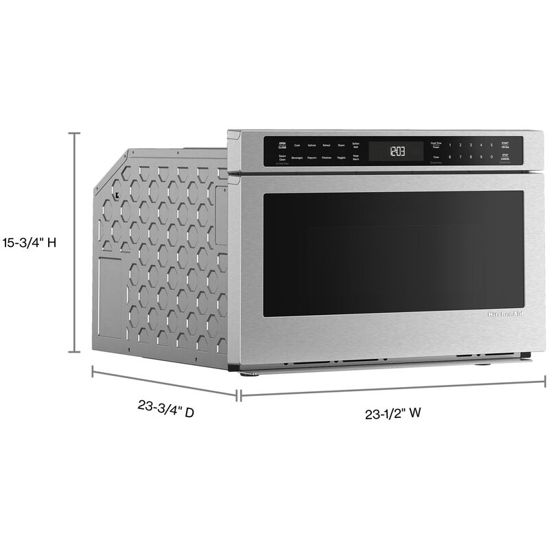 KitchenAid 24 in. 1.3 cu. ft. 950W Drawer Microwave with Sensor Cooking - Stainless Steel with PrintShield Finish, , hires