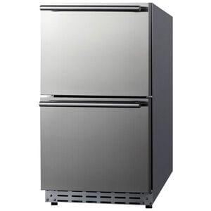 Summit 18 in. 3.4 cu. ft. Outdoor Double Refrigerator Drawers - Stainless Steel/Panel Ready, , hires