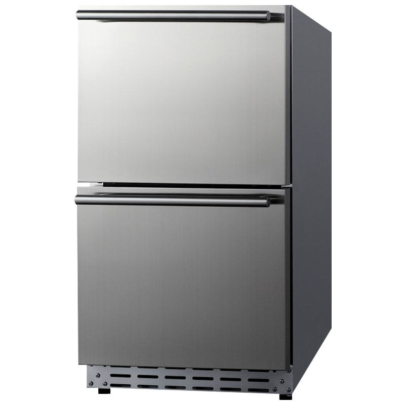 Summit 18 in. 3.4 cu. ft. Outdoor Double Refrigerator Drawers - Stainless Steel/Panel Ready, , hires