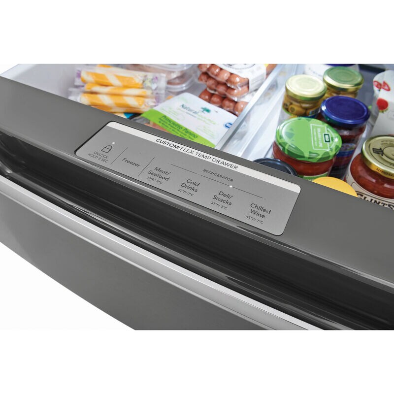 Frigidaire Gallery 36 in. 26.3 cu. ft. 4-Door French Door Refrigerator with Ice & Water Dispenser - Stainless Steel, , hires