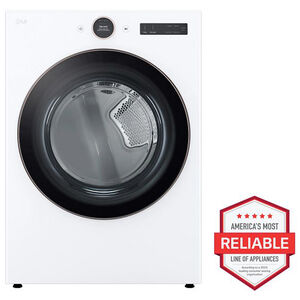 LG 27 in. 7.4 cu. ft. Smart Stackable Gas Dryer with AI Sensor Dry, TurboSteam, Sanitize & Steam Cycle - White, White, hires