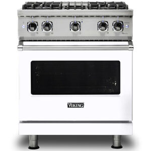 Viking 5 Series 30 in. 4.0 cu. ft. Convection Oven Freestanding Gas Range with 4 Sealed Burners - White, White, hires