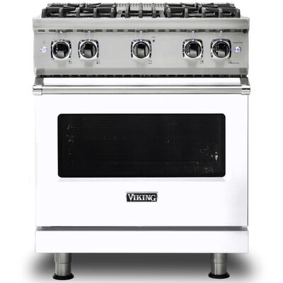 Viking 5 Series 30 in. 4.0 cu. ft. Convection Oven Freestanding Gas Range with 4 Sealed Burners - White | VGR5304BWH