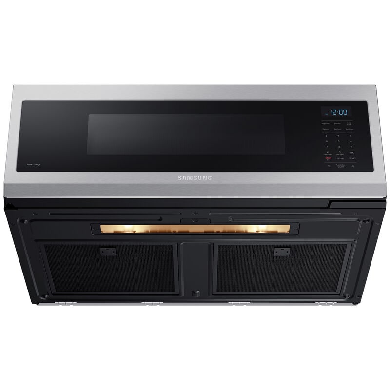 Samsung 30 in. 1.1 cu. ft. 1100W Low Profile Smart Over-the-Range Microwave with 400 CFM - Stainless Steel, Stainless Steel, hires